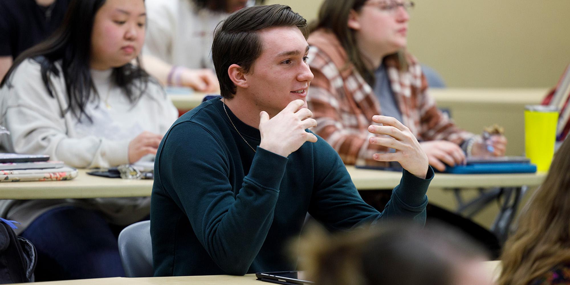 Male Student In Criminology Discussion